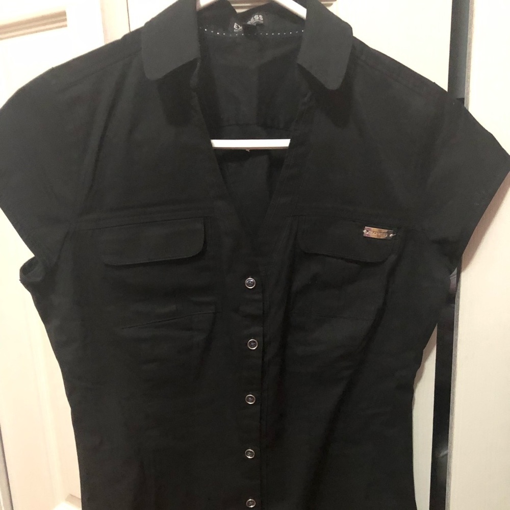 Express button down black shirt